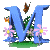 GIFs en Letras Azules De Florecillas