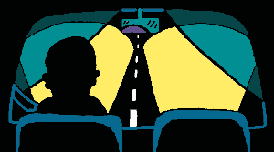 GIF animado (8586) Alce en la carretera