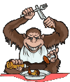 GIF animado (8992) Chimpance comiendo