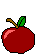 GIF animado (8101) Gusano en una manzana