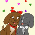 GIF animado (2451) Perros enamorados