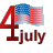 GIF animado (22510) De julio con bandera americana