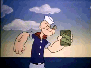 GIF animado (19491) Popeye comiendo espinacas