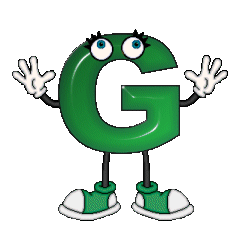 GIF animado (39810) Letra g muneco verde