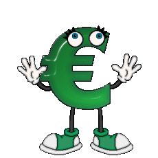 GIF animado (39844) Signo euro muneco verde