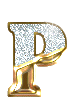 GIF animado (47341) Letra p oro diamantitos