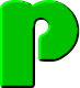 GIF animado (47944) Letra p verde gusano