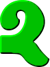 GIF animado (47945) Letra q verde gusano