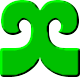 GIF animado (47952) Letra x verde gusano