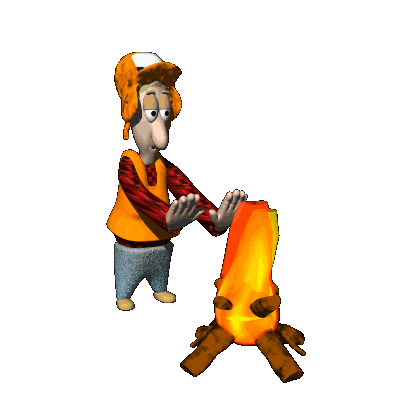 GIF animado (71617) Cazador calentandose al fuego