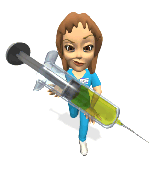GIF animado (72208) Enfermera y jeringa gigante