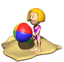 GIF animado (64504) Nina jugando pelota playa