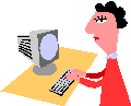 GIF animado (72302) Oficinista enfadad con el ordenador
