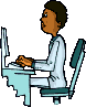 GIF animado (72303) Oficinista escribiendo en el ordenador