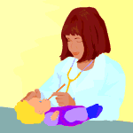 GIF animado (72241) Pediatra cuidando de un bebe