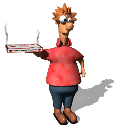 GIF animado (72580) Repartidor de pizzas en d