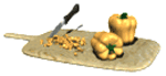 GIF animado (63007) Tabla cortar pimientos amarillos