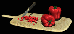 GIF animado (63009) Tabla cortar pimientos rojos