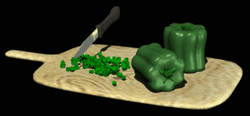 GIF animado (63011) Tabla cortar pimientos verdes