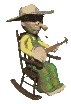 GIF animado (72724) Vaquero tocando el banjo en su silla