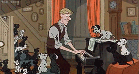 GIF animado (81230) Roger cachorros dalmatas piano